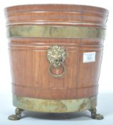 19TH CENTURY BRAS BOUND BARREL WINE BUCKET