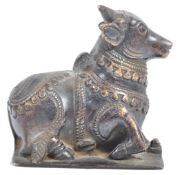 RARE 19TH CENTURY INDIAN HINDU BRONZE OF NANDIN THE SACRED BULL