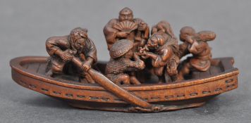 ANTIQUE EDO PERIOD JAPANESE CARVED WOOD NETSUKE