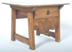 RARE 19TH CENTURY ANTIQUE PITCHED PINE ALPINE TABLE