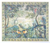 LARGE AND IMPRESSIVE TAPESTRY DEPICTING CASTLE AND FOREST