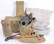 COLLECTION OF WWII BRITISH ARMY UNIFORM ITEMS AND