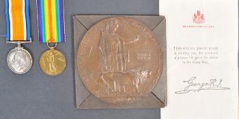 WWI FIRST WORLD WAR MEDAL GROUP AND DEATH PENNY W/PROVENANCE