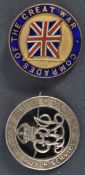 TWO WWI FIRST WORLD WAR RELATED VETERAN'S BADGES