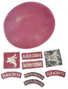 WWI AIRBORNE INTEREST - BERET & COLLECTION OF PATC