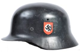 RARE ORIGINAL WWII GERMAN NAZI ' SS ' DOUBLE DECAL STAHLHELM