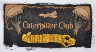RARE RAF WWII CATERPILLAR CLUB UNIFORM PATCH / BAD