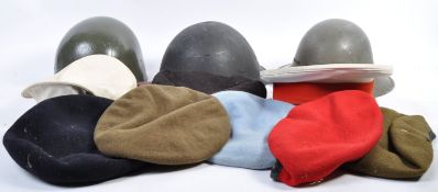 COLLECTION OF ASSORTED WWII & RELATED HELMETS / HA