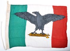 WWII ITALIAN MUSSOLINI UNIT LINEN FLAG DATED 1944