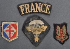 WWII FREE FRENCH BRITISH AIRBORNE UNIFORM PATCHES