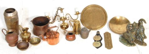 A collection of antique and 20th Century brassware