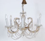 A 20th Century Italian cut glass ceiling chandelie