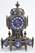LEROY ET FILS FRENCH ANTIQUE MANTLE CLOCK WITH BLU