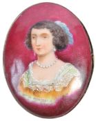 PORCELAIN PORTRAIT MINIATURE OF MARIE DE ROHAN (16