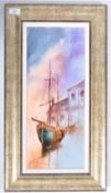 DAVID CHAMBERS - MYSTIC HARBOUR OIL ON BOARD PAINT