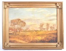 19TH CENTURY OIL ON CANVAS CASTLE PAINTING BY HAMI