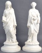 PAIR OF 19TH CENTURY GRAND TOUR PARIAN WARE FIGURI