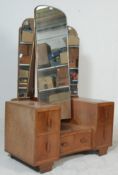 A good early 20th century art deco walnut dressing table. The dressing table having three bevelled