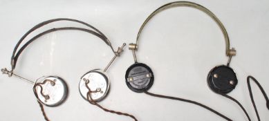 Two vintage early 20th century headphones to include Brandes Superior BBC and G.E.C. headphones.