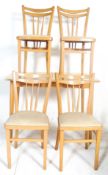A mid century, circa 1950's formica and beech wood utility kitchenette dining table and chairs.
