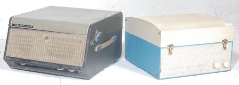Two vintage mid 20th century 1950's portable record payers to include a grey cased Bush record
