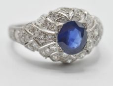 SAPPHIRE AND DIAMOND LADIES DRESS RING