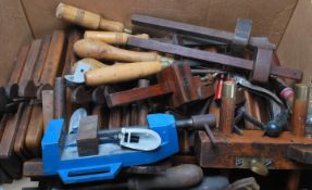 A collection of vintage wood working tools dating from the 19th and 20th century to include rosewood