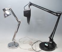 A  20th century contemporary chrome anglepoise desk lamp having an adjustable body raised on
