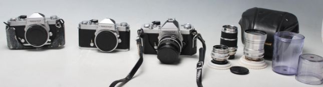 A group of vintage 35mm photograph cameras to include NIKKORMAT FT No 4507894, NIKKORMAT FT3 No