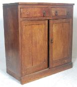 A Victorian 19th century Arts & Crafts oak sideboard / dresser being raised on a plinth base with