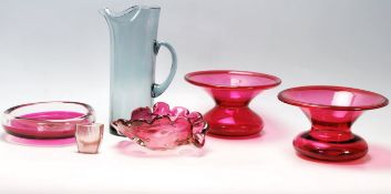 Collection of Retro and Antique Glass to include Czechoslovakian and Cranberry