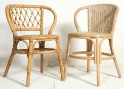 Manner of Franco Albini - Italian mid century design. A retro wicker and bamboo woven bedroom /