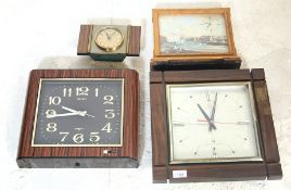 A COLLECTION OF FOUR VINTAGE RETRO MANTEL CLOCKS