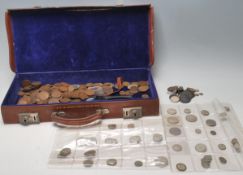 A collection of coins dating from the 19th Century to include Great British silver contented coins
