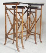 A pair of Victorian 19th century Aesthetic movement bamboo tables. Each with bamboo legs having