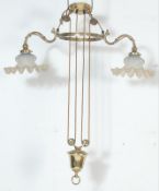 A good 20th century Dutch brass light in a manner of a 18th  century chandelier having two