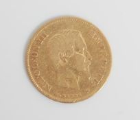 19TH CENTURY NAPOLEON III FRENCH 10 FRANC GOLD COI