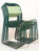 A SET OF SIX VINTAGE RETRO MID 20TH CENTURY STACKING CHAIRS