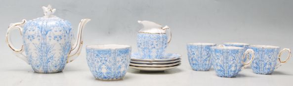A 19th century Victorian Blue and white Aynsley Engle ceramic tea service for four comprising of