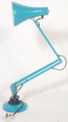 A retro vintage 20th Century Herbert Terry Anglepoise industrial desk lamp finished in teal enamel