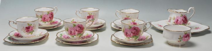 ROYAL ALBERT AMERICAN BEAUTY TEA SERVICE