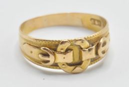 VICTORIAN 18CT YELLOW GOLD HORSESHOE BUCKLE RING