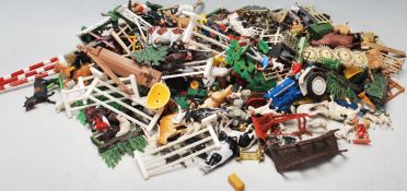 An assorted collection of 20th Century Britains Ltd lead and plastic toys to include horses,