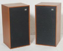 A vintage pair of retro 1970's Wharfedale ' Linton 2 ' hi-fi speakers. Each of upright form having