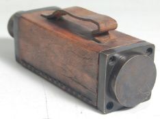 An antique style 20th Century square cased brass and leather retractable telescope. Stamped Kelvin &