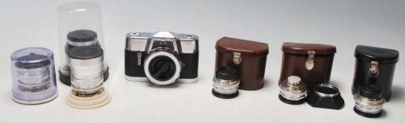 A vintage German Voigtländer Ultramafic photograph camera along with Nikkor-P Auto 1:2.5 f=105mm