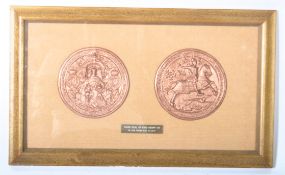A retro vintage late 20th Century resin replica of the third seal of of King Henry the VIII. One