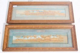 A PAIR OF 20TH CENTURY CHINESE CORK DIORAMA