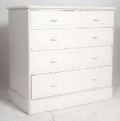 A Victorian 19th century painted pine mahogany chest of drawers. Raised on a plinth base with 2