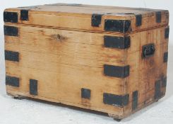 A Victorian late 19th Century early 20th Century English antique light oak shipping / carriage truck